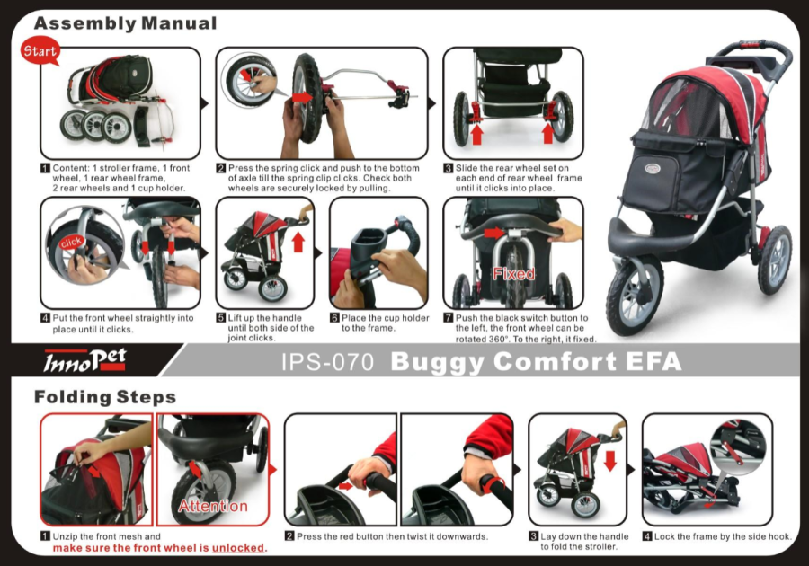 Buggy Comfort EFA rood/zwart Innopet-679