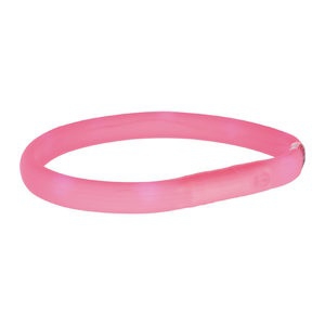 Flash Lichtgevende honden halsband USB Trixie Roze maat L-XL, Uitlopend!-0